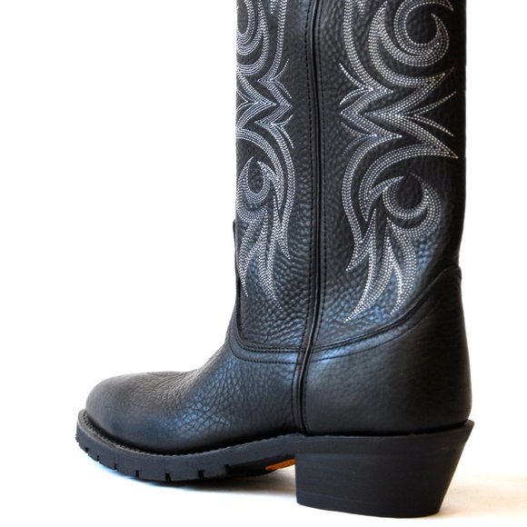NOS MEN Size 8.5D Dan Post Black Cowboy Boots - Picture 2 of 7